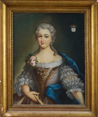 Lot 1003 - Continental School, 19th century, pastel portrait of an elegant lady, in glazed gilt frame
