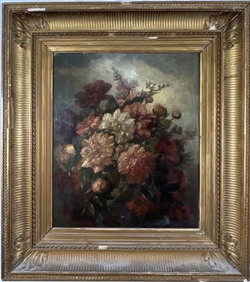 Lot 1005 - Eugenie Hautier (1822-1909) oil on panel - Still Life Summer Flowers, signed, in gilt frame