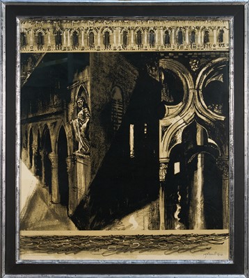 Lot 1006 - John Piper (1903-1992) signed screenprint - Death in Venice (1973), in glazed frame