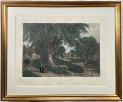 Lot 171 - J. Duthie engraving after A. F. Bellows, The Village Elms, New England on a Sunday Morning, William Pate & Company New York, pub. 1903, 46cm x 66cm, glazed gilt frame