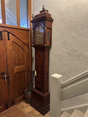 Lot 675 - David Lockwood of Swaffam longcase clock in walnut case with caddy top, approximately 270cm high