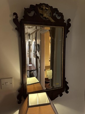 Lot 1266 - Chippendale revival mahogany framed mirror with eagle cresting
