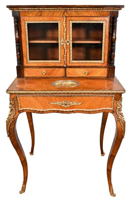 Lot 1250 - Good quality 19th century French kingwood, rosewood and ormolu mounted bonheur de jour