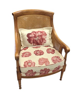 Lot 5317 - Salon armchair with cane webbing to the back and sides
