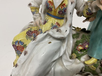 Lot 26 - Continental porcelain group, 'The Polish Hand Kiss'
