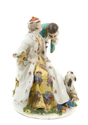 Lot 26 - Continental porcelain group, 'The Polish Hand Kiss'