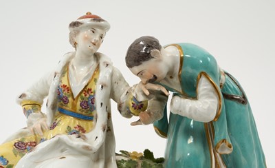 Lot 26 - Continental porcelain group, 'The Polish Hand Kiss'