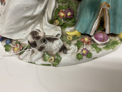 Lot 26 - Continental porcelain group, 'The Polish Hand Kiss'