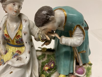 Lot 26 - Continental porcelain group, 'The Polish Hand Kiss'