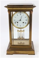 Lot 657 - Late 19th century four-glass mantel Clocksck...