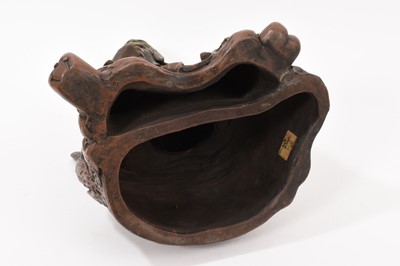 Lot 40 - Chinese bronzed ceramic figure of seated figure