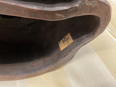 Lot 40 - Chinese bronzed ceramic figure of seated figure