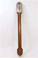 Lot 660 - Early 19th century mahogany stick barometer...