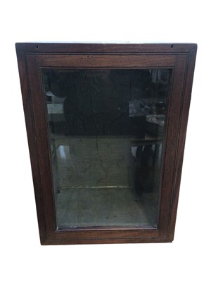 Lot 5339 - Antique glazed mahogany display case with sliding opening measuring approximately 58.5cm high x 41cm wide x 31cm deep