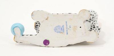 Lot 2 - Large Herend owl, modelled standing on books, 30cm high, together with a Herend cat and ball