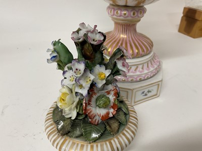 Lot 5 - Pair of Dresden vases and covers