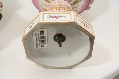 Lot 5 - Pair of Dresden vases and covers