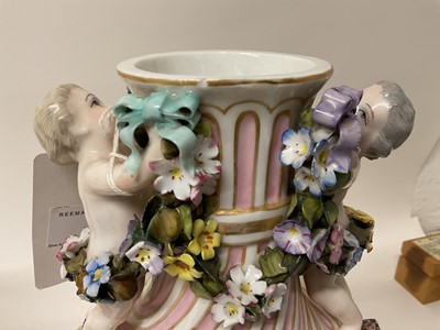 Lot 5 - Pair of Dresden vases and covers