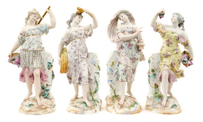 Lot 4 - Suite of four Meissen style allegorical figures representing the seasons