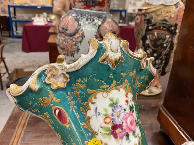 Lot 3 - Pair of 19th century Jacob Petit cornucopia vases