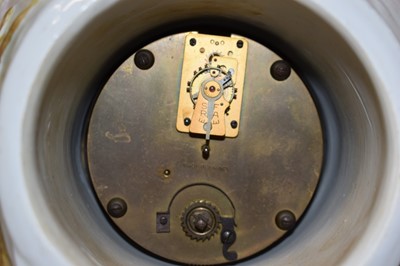 Lot 6 - Impressive Dresden porcelain mantel clock with 18th century costumed figures and foliage.