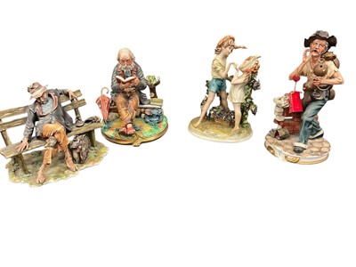 Lot 199 - Four Capodimonte figural groups