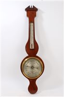 Lot 663 - 19th century banjo barometer with 8 inch...