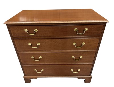 Lot 1337 - Good quality Redman & Hales Georgian style mahogany chest of four long graduated drawers, 89cm wide, 47cm deep, 86cm high