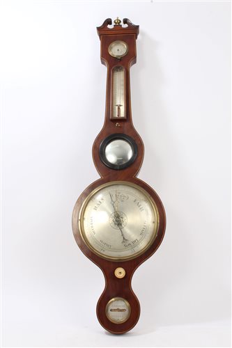 Lot 671 - 19th century banjo barometer with 8 inch