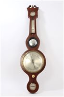 Lot 671 - 19th century banjo barometer with 8 inch...