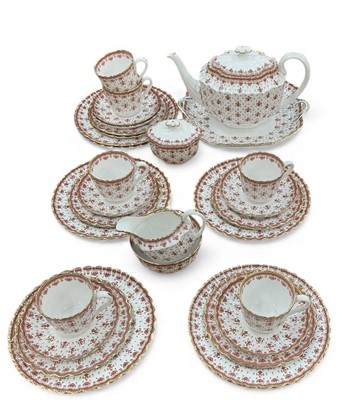 Lot 403 - Spode Fleur De Lys (Red) pattern six place teaset.