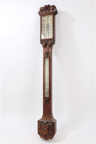 Victor Barometer Lot 673 - Victorian stick barometer with ivory