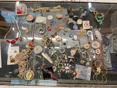 Lot 912 - Group of costume jewellery and some silver items.