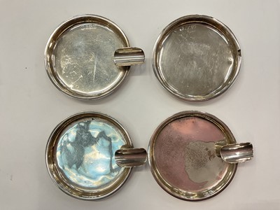 Lot 976 - Four silver ashtrays
