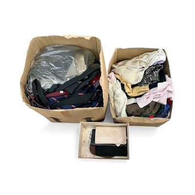 Lot 544 - Quantity of assorted ladies and gents clothing, (3 boxes).