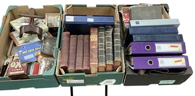 Lot 418 - Three boxes of books and ephemera, some on a military theme, (3 boxes).
