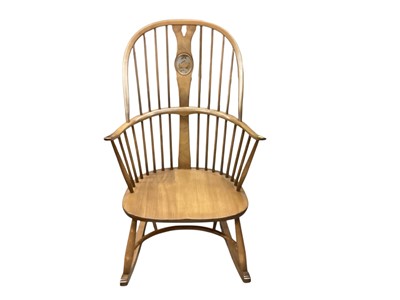 Lot 1316 - Ercol Swan back rocking elbow chair