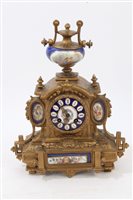 Lot 676 - Late 19th century mantel Clocksck with French...