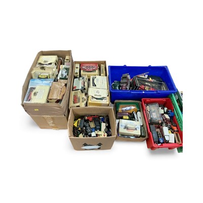 Lot 436 - Group of diecast model cars and vehicles to include Corgi Eddie Stobart models, Lledo Days Gone and others, (boxed and unboxed).