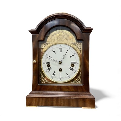 Lot 29 - Knight & Gibbins mantel clock with arched top and pierced brass sides