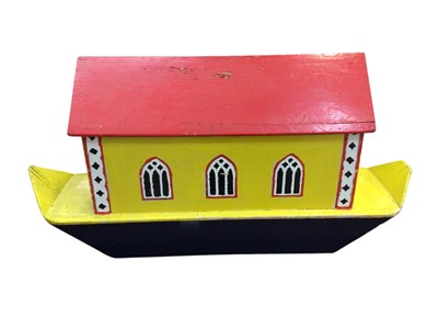 Lot 726 - 20th century wooden Noah's Arc measuring approximately 69cm long