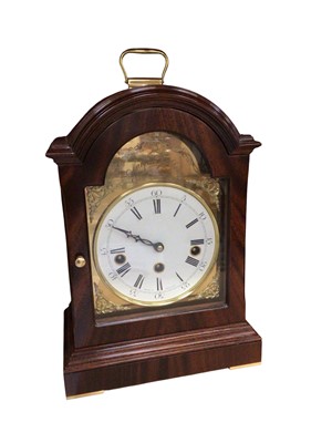 Lot 728 - Knight & Gibbins mantle clock with arched top and brass grilles to the sides