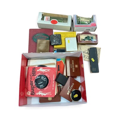 Lot 475 - Group of mixed items to include model vehicles, stamps, cigarette case and sundries.