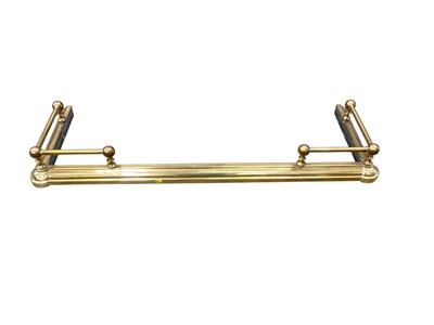 Lot 1328 - Victorian brass fender, 124cm wide