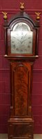 Lot 680 - George III longcase Clocksck with five-pillar...