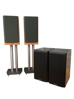Lot 76 - Pair of Tannoy speakers together with a pair of Mission speakers and one pair of stands.