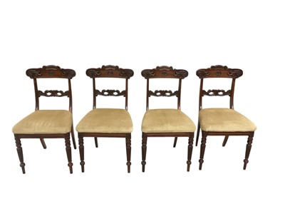 Lot 1330 - Set of four 19th century rosewood dining chairs, together with a pair of mahogany dining chairs (6)