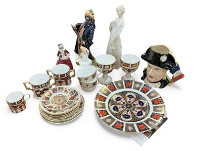 Lot 433 - Group of Royal Crown Derby and Royal Doulton ceramics to include ornaments and Imari items.