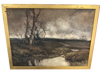 Lot 1105 - English School, early 20th century, watercolour - meandering creek, 39 x 53cm, in gilt slip
