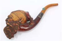 Lot 685 - 19th century meerschaum pipe carved with a...